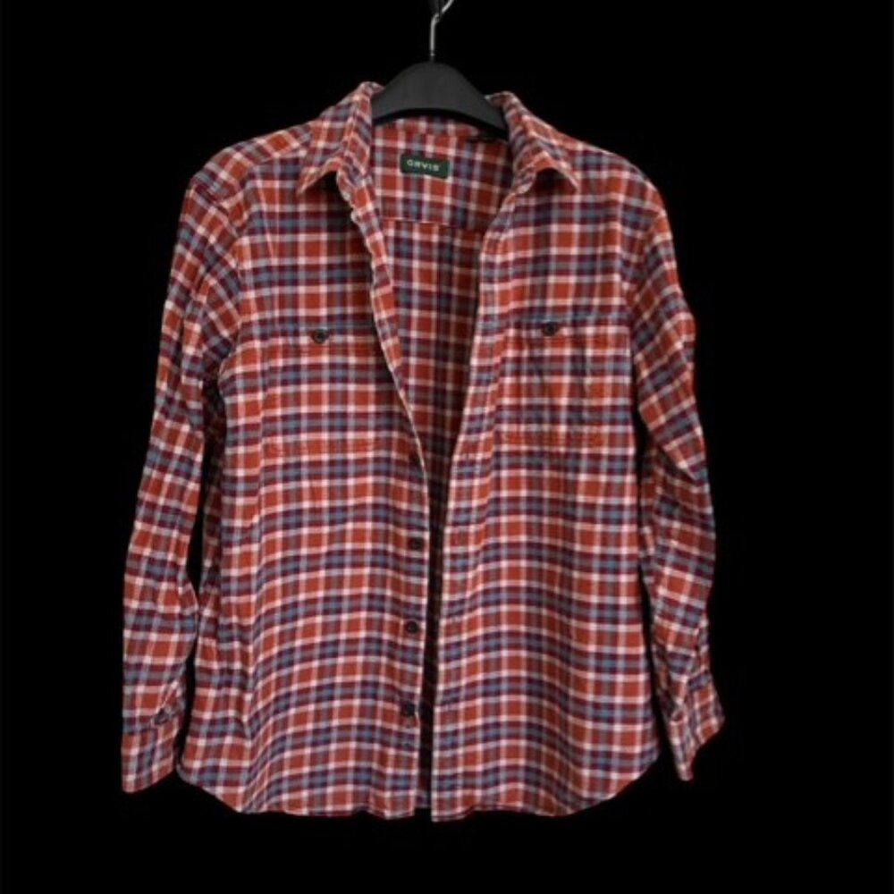 Orvis Mens plaid shirt   100% cotton Size Large
